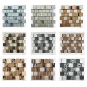 Gạch Mosaic Kính 6MM Hình Chữ Nhật Chất Lượng Tốt, Thiết Kế Hiện Đại, Nghệ Thuật Thủ Công Mosaic Nhân Tạo cho Tường và Khách Sạn