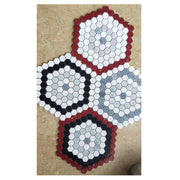 Buyers Tấm Gạch Mosaic Lục Giác Hiện Đại Bằng Đá Cẩm Thạch Tự Nhiên Đa Sắc Đánh Bóng, Cho Tường Và Sàn Nội Thất, Đa Dạng Màu Sắc