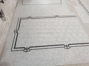 Mosaic Đá Cẩm Thạch Trắng Đen Hình Quạt Và Vuông Dạng Ghép Hình Khổ Lớn Tùy Chỉnh Cho Trang Trí Tường Khách Sạn, Biệt Thự