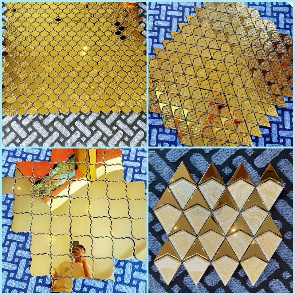 Gạch Mosaic Thủy Tinh Với Hoa Văn Lát Gỗ Để Trang Trí Nhà Bếp Phòng Tắm Phòng Khách Phòng Ăn Biệt Thự