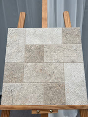 Gạch Sứ Cao Cấp 400x400mm Màu Be Họa Tiết Mosaic Đá Cẩm Thạch Hình Học, Bóc Dán, Chống Trượt, Chống Thấm Nước