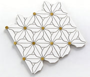 Gạch mosaic kim loại và đá cẩm thạch hình hoa 3D, họa tiết hiện đại, sang trọng, thân thiện môi trường