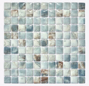 Gạch Mosaic Kính Phong Cách Hiện Đại Màu Xám In Phun Dùng Cho Hồ Bơi Hình Vuông 6mm Chống Thấm Nước Dùng Trong Nhà/Ngoài Trời