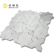 Gạch Mosaic Hình Ngôi Sao Chữ Thập Đá Cẩm Thạch Trắng Trung Quốc Mới Tường Nền Ban Công Nhà Vệ Sinh Sàn