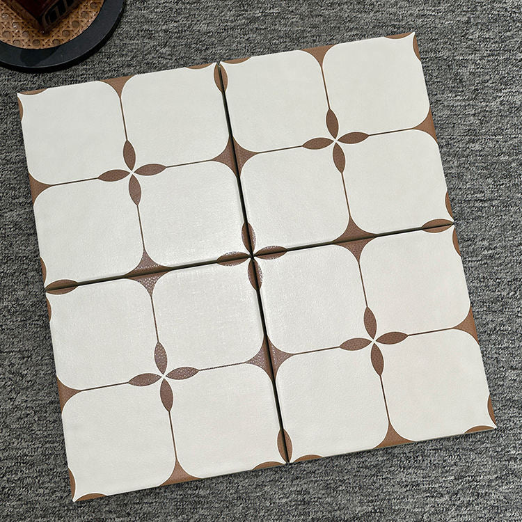 Gạch lát sàn sứ tráng men chống trượt trong nhà 200x200 hoa văn hoa màu đỏ
