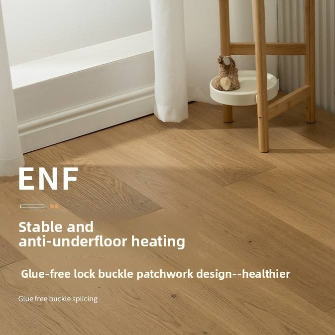 Sàn gỗ composite gỗ tự nhiên ba lớp nguyên chất gỗ Sồi tiêu chuẩn ENF dùng cho gia đình sưởi sàn lắp đặt hèm khóa tấm lớn màu đen