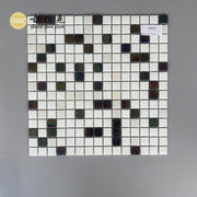 Gạch Mosaic Thủy Tinh Óng Ánh Trắng Cao Cấp Dùng Để Trang Trí Tường Trưng Bày Cửa Hàng Trang Sức