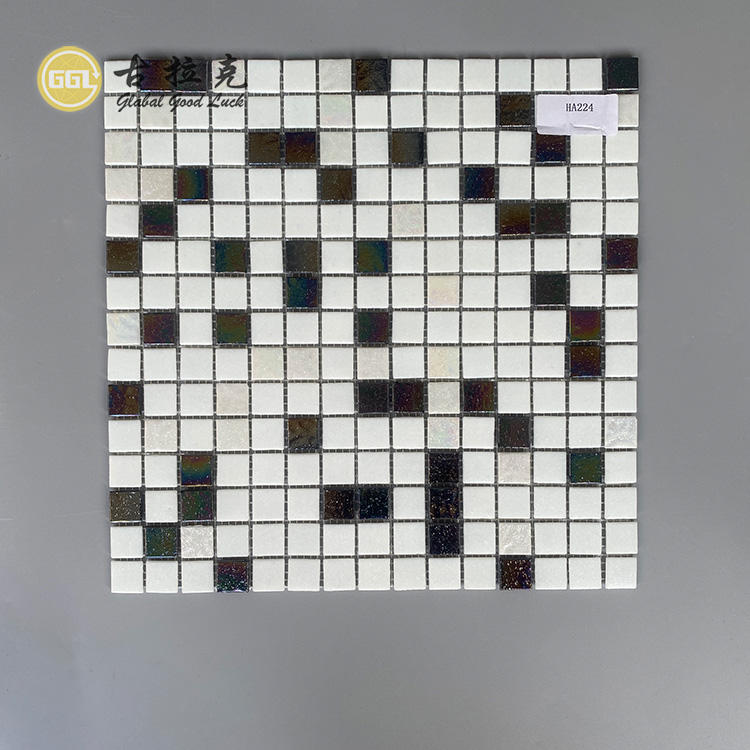 Gạch Mosaic Thủy Tinh Óng Ánh Trắng Cao Cấp Dùng Để Trang Trí Tường Trưng Bày Cửa Hàng Trang Sức