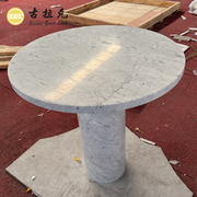 Cung cấp từ nhà máy Bàn tròn đá Marble trắng Carrara tự nhiên dùng cho Khách sạn Nhà hàng Sân vườn