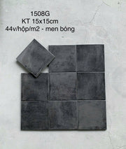 Gạch thẻ đen men bóng 1508G KT 150x150mm (1h/1m/44v/17.5kg)