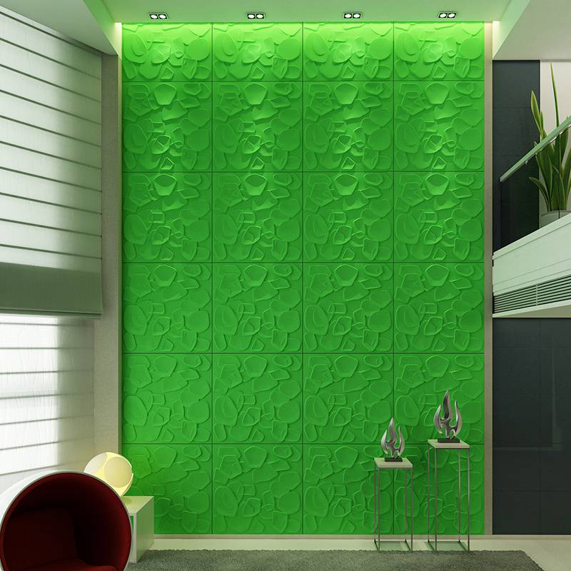 Gạch 3d ốp tường trang trí chống thấm màu trắng