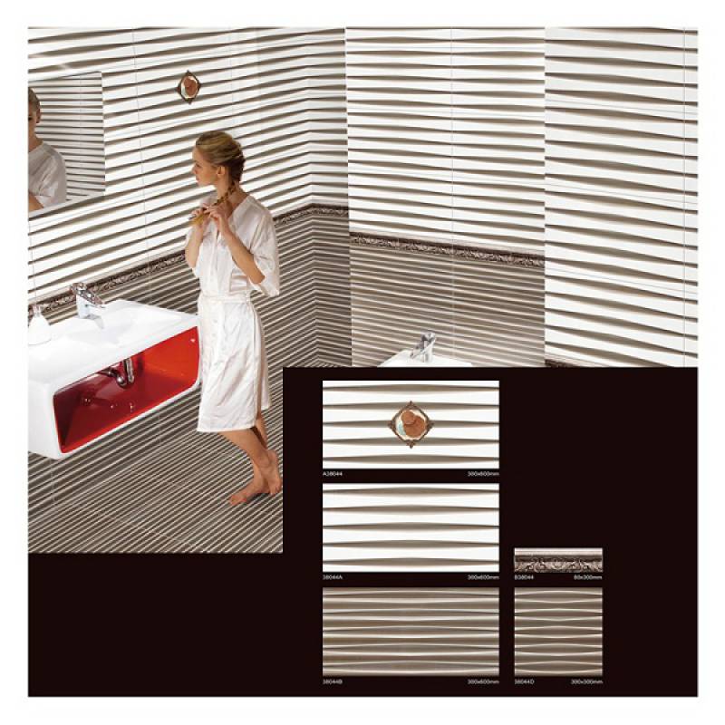 Gạch men bóng ốp tường phong cách châu âu 300x800m vân sọc màu sắc