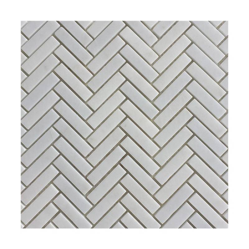 Gạch mosaic xương cá 255x280mm màu trắng