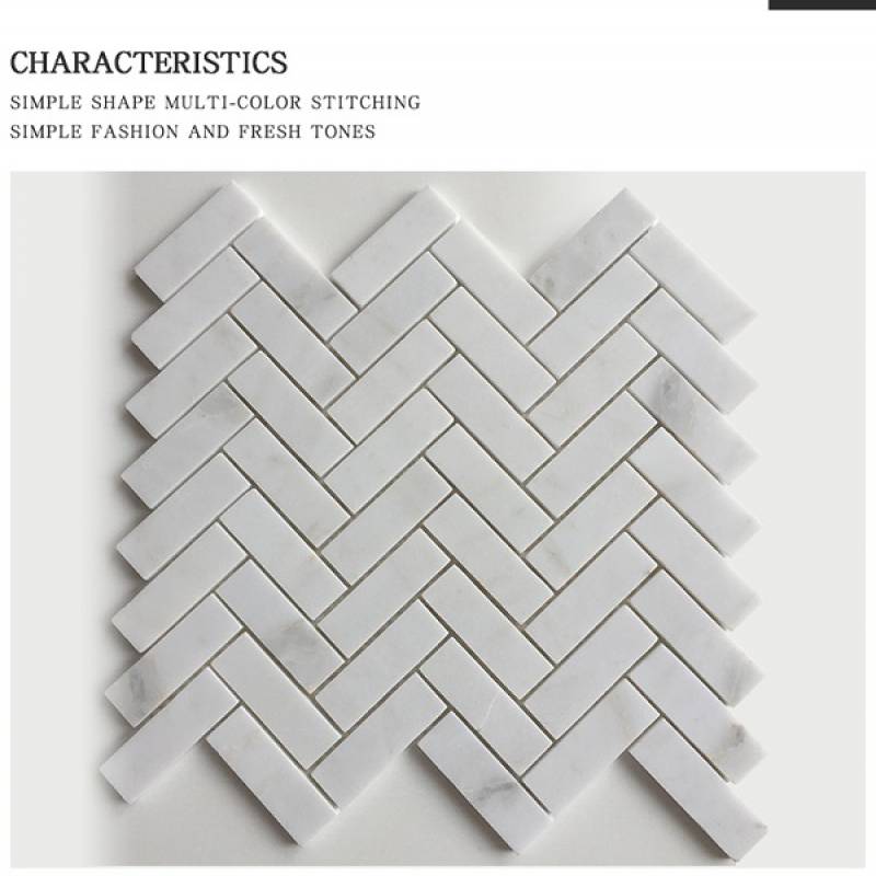 Gạch mosaic xương cá 255x280mm 18NS054-2575 màu trắng
