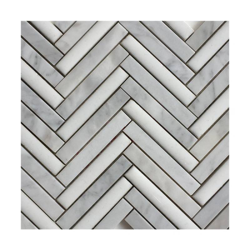 Gạch mosaic xương cá 285x280mm 16NS319 màu trắng