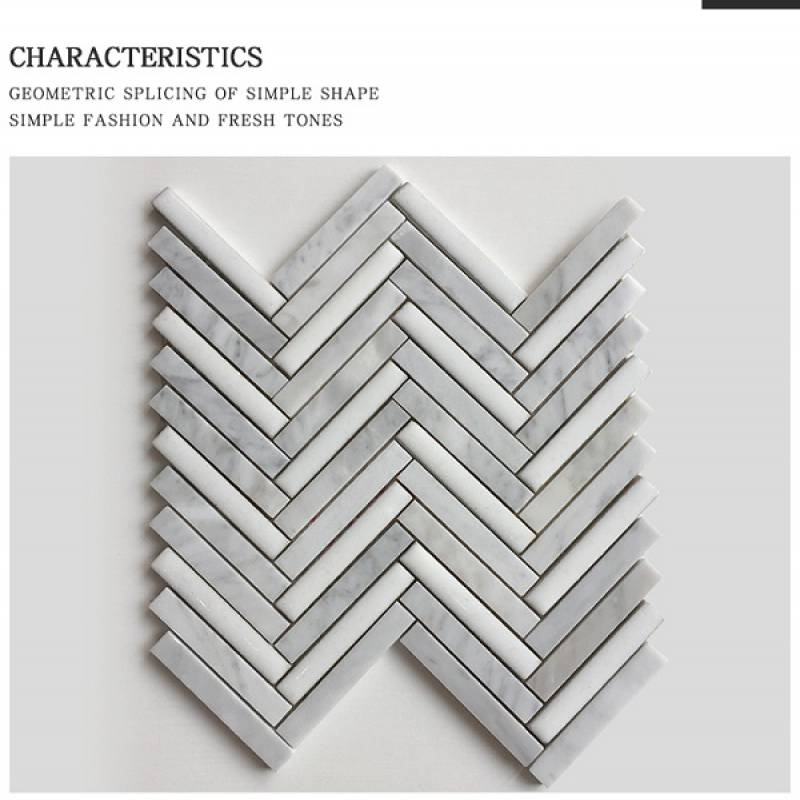 Gạch mosaic xương cá 285x280mm 16NS319 màu trắng