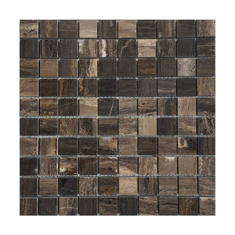 Gạch mosaic đá hình vuông 298x298mm màu nâu