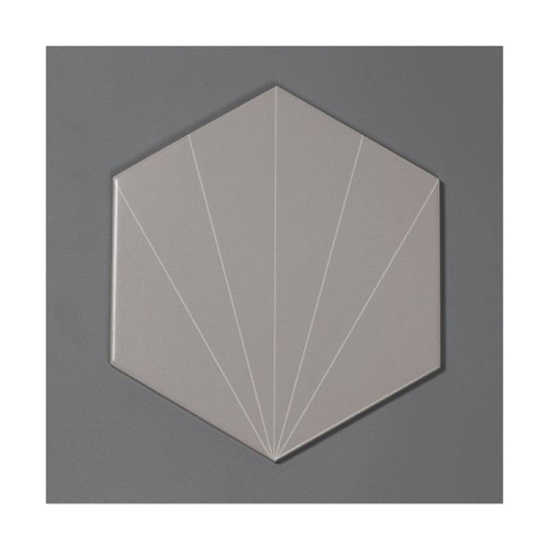 Gạch thẻ trang trí hình lục giác 3D 115*200*230mm A026 màu xám