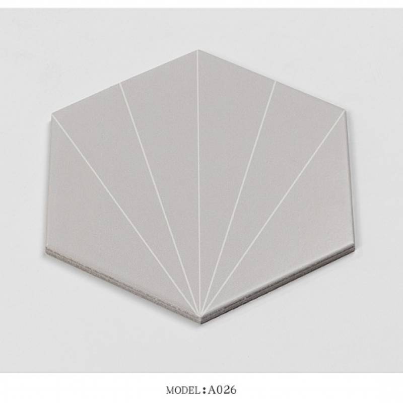 Gạch thẻ trang trí hình lục giác 3D 115*200*230mm A026 màu xám