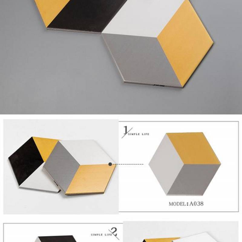 Gạch thẻ hình lục giác 3D ốp tường trang trí 115*200*230mm A022