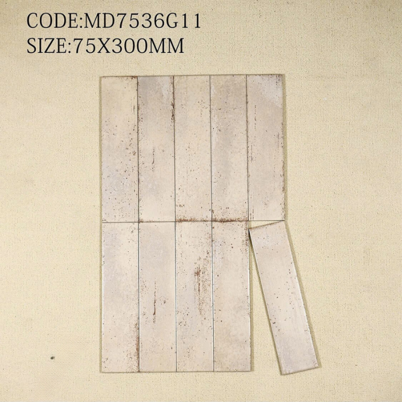 Gạch thẻ nhập khẩu KT 75x300mm men Sugar MD7536G11