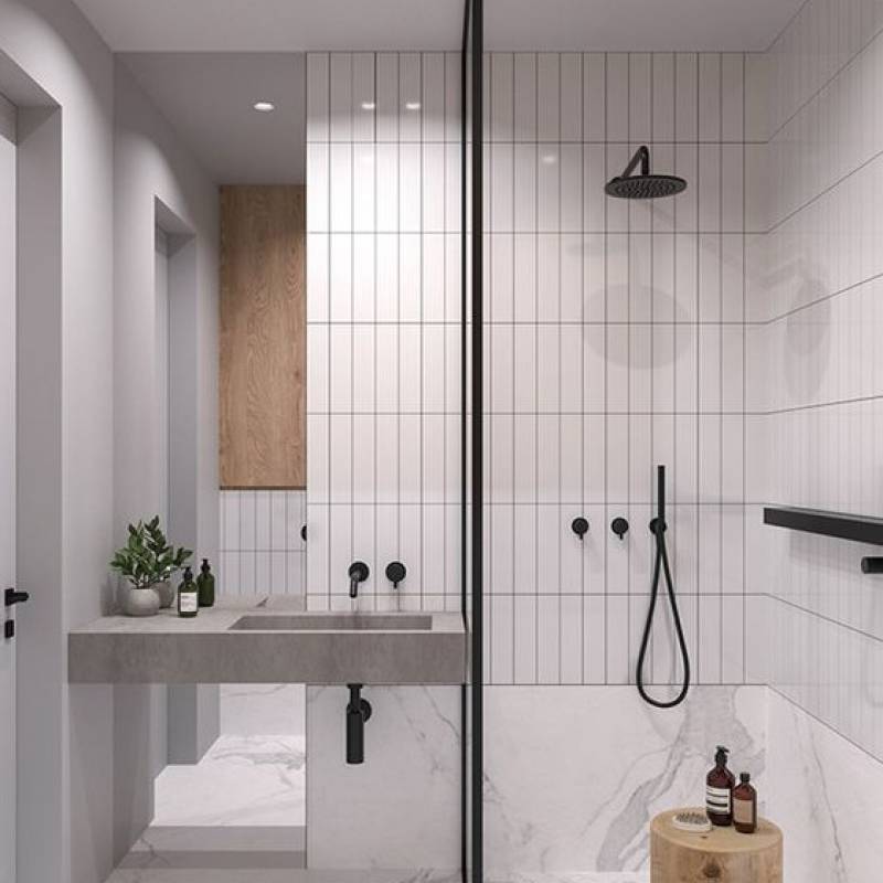 Gạch thẻ trắng bóng phẳng KT 50x200 PSTA50200