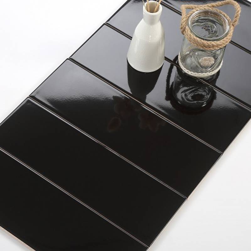 Gạch thẻ đen bóng phẳng KT 100x300mm STA1307