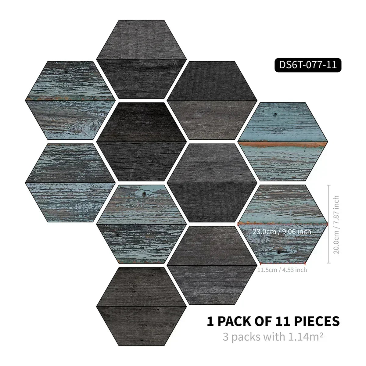 22 Miếng Dán Sàn Lục Giác Morocco Chống Thấm Nước PVC - Daisan Store