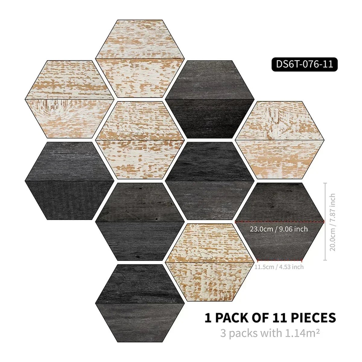 22 Miếng Dán Sàn Lục Giác Morocco Chống Thấm Nước PVC - Daisan Store