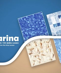 Gạch ốp lát bể bơi Đồng Tâm 20×20 màu nâu hình sò ốc 2020MARINA003