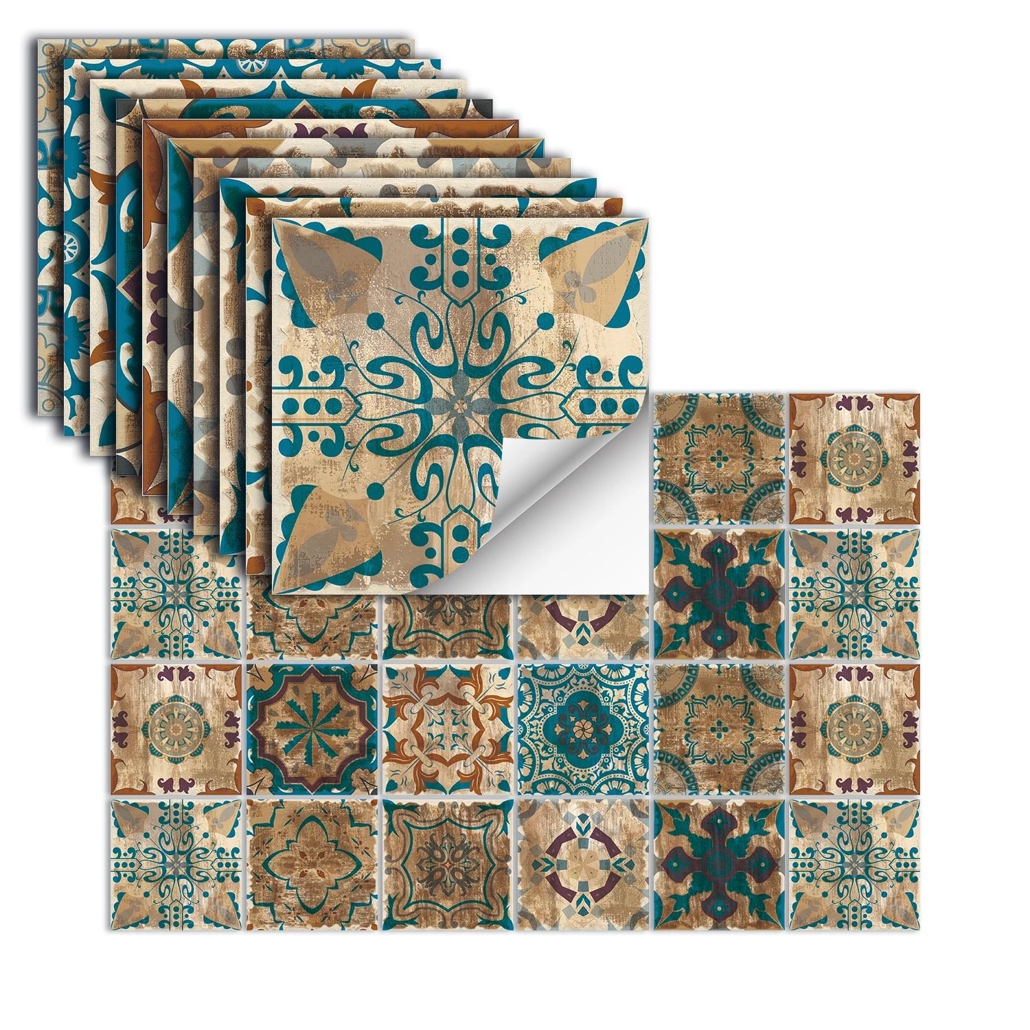 24 Miếng Dán Dính Tường PVC Phong Cách Ma Rốc Chống Thấm - Daisan Store