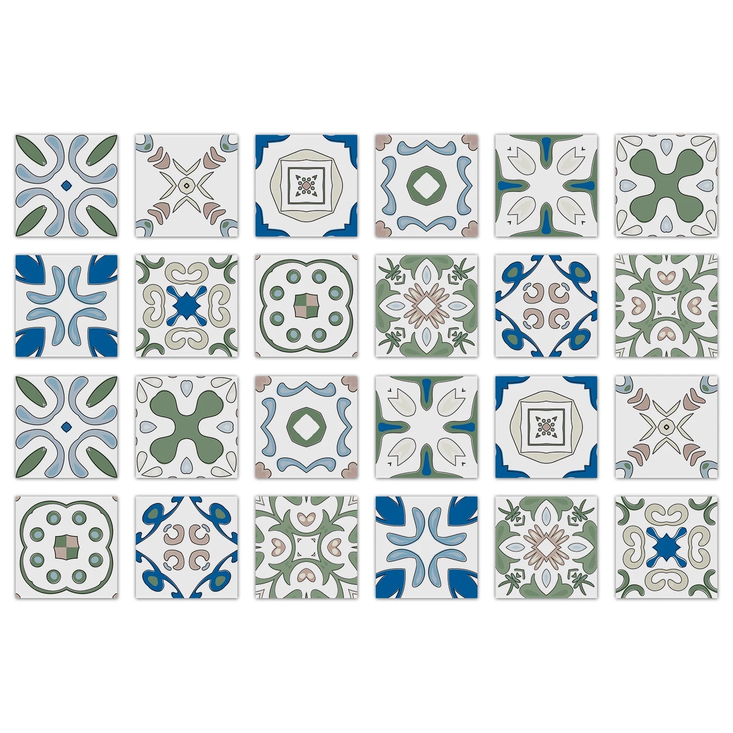 24 Miếng Dán Gạch Màu Sắc Phong Cách Châu Âu PVC Chống Thấm - Daisan Store