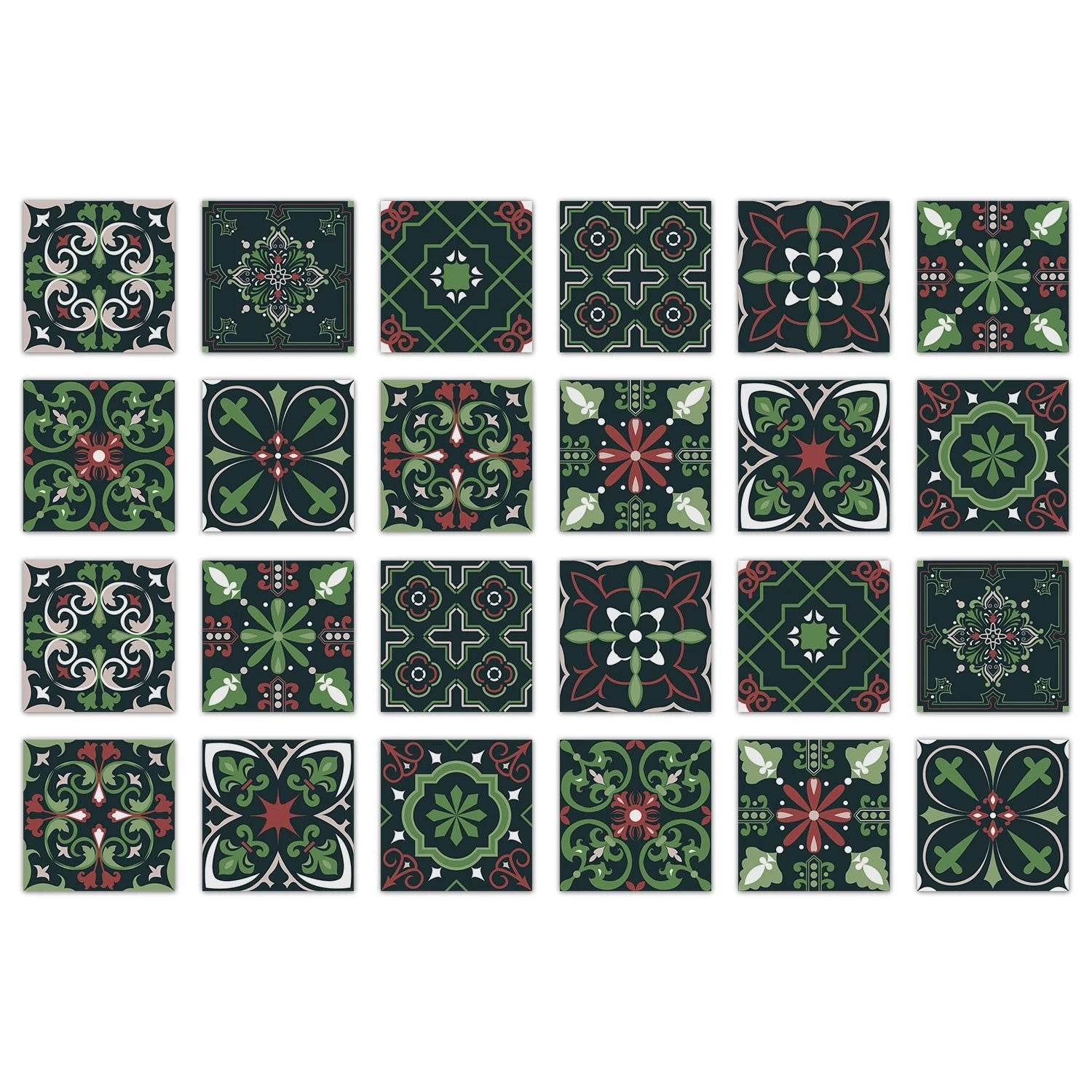 24 Miếng Dán Gạch Màu Sắc Phong Cách Châu Âu PVC Chống Thấm - Daisan Store