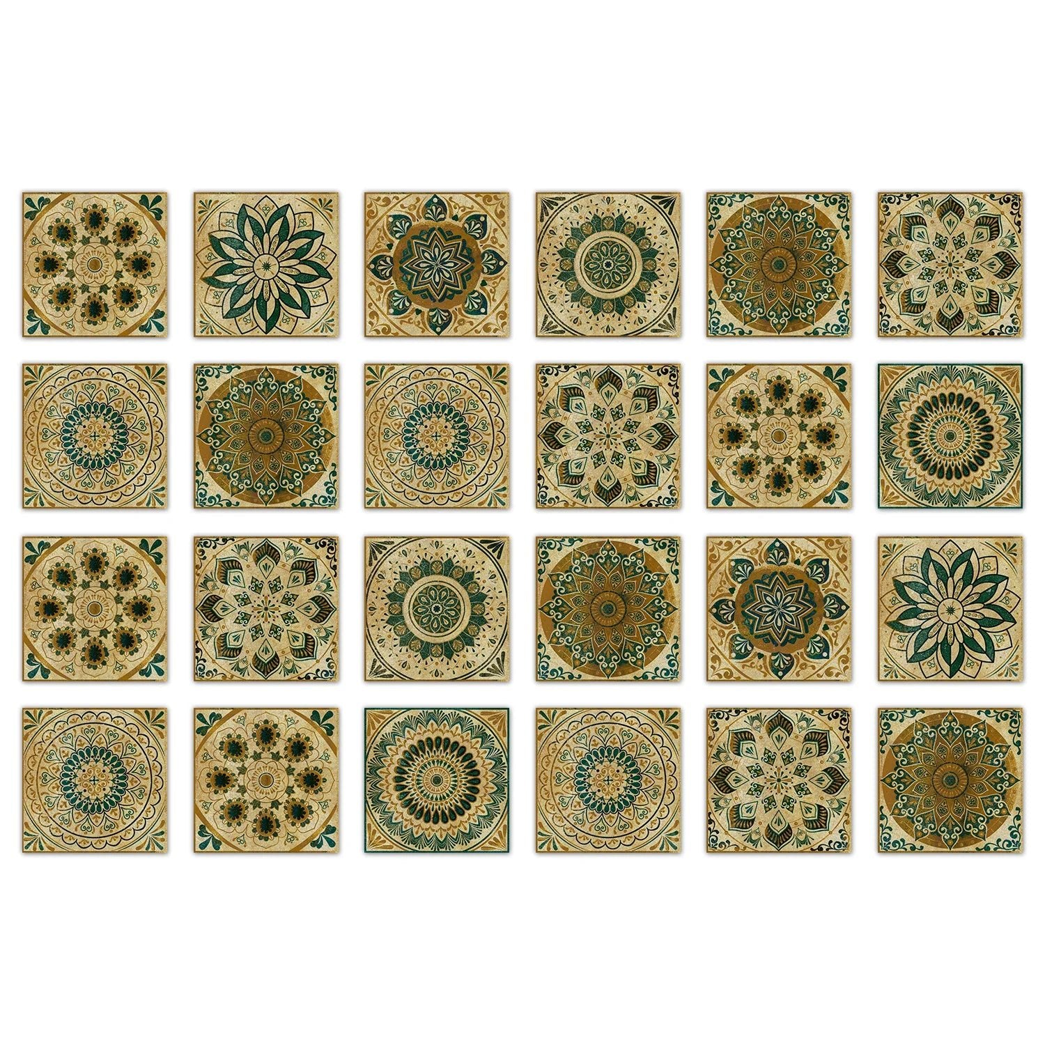 24 Miếng Dán Gạch Màu Sắc Phong Cách Châu Âu PVC Chống Thấm - Daisan Store