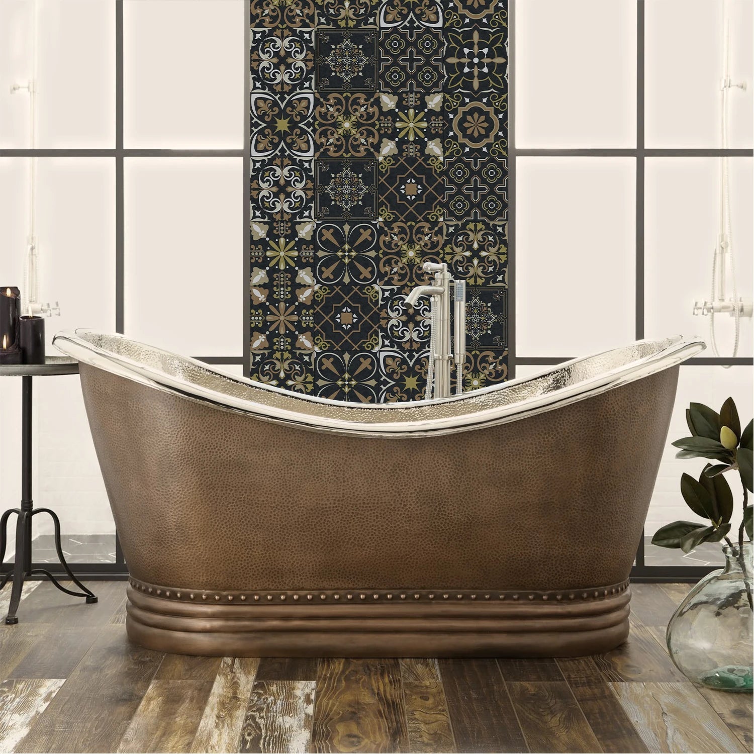 24 Miếng Dán Gạch Màu Sắc Phong Cách Châu Âu PVC Chống Thấm - Daisan Store