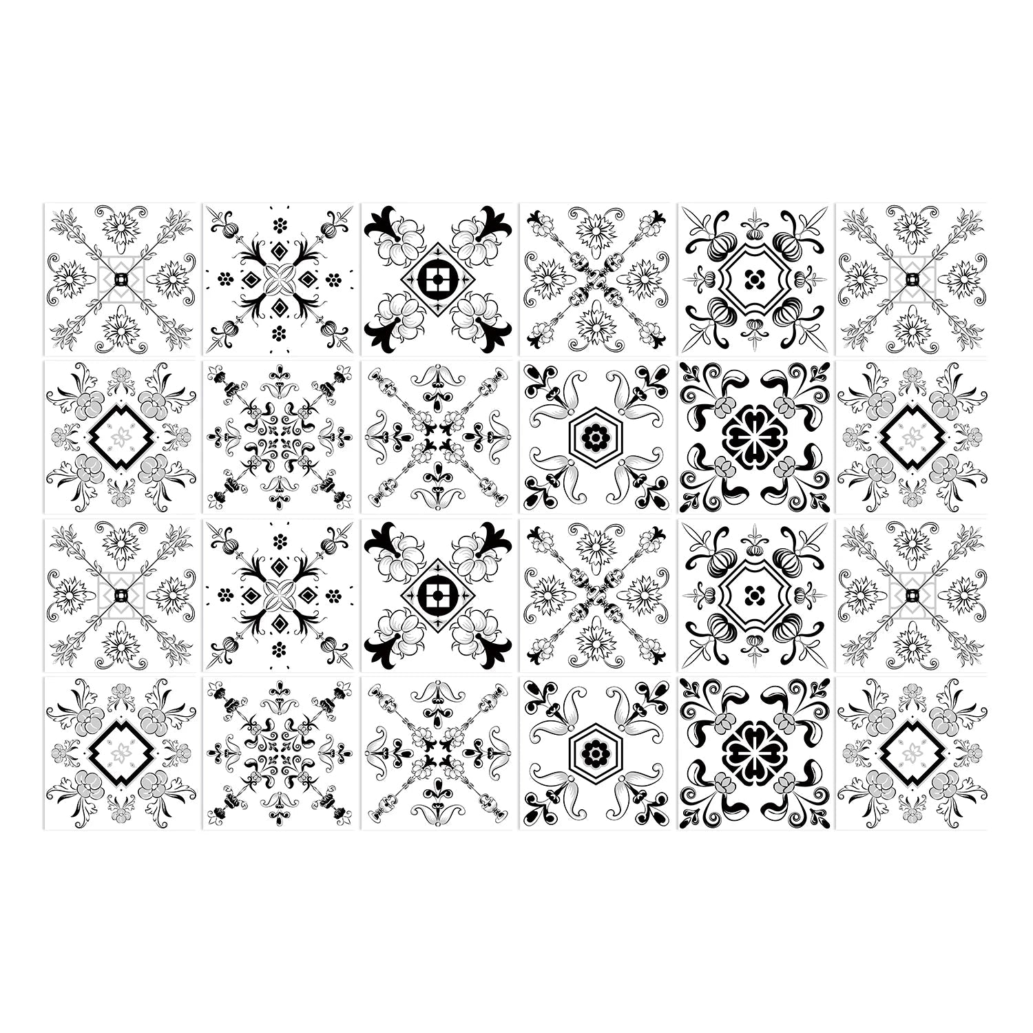 24 Miếng Dán Gạch Phòng Bếp Xám Cổ Điển Chống Thấm PVC - Daisan Store