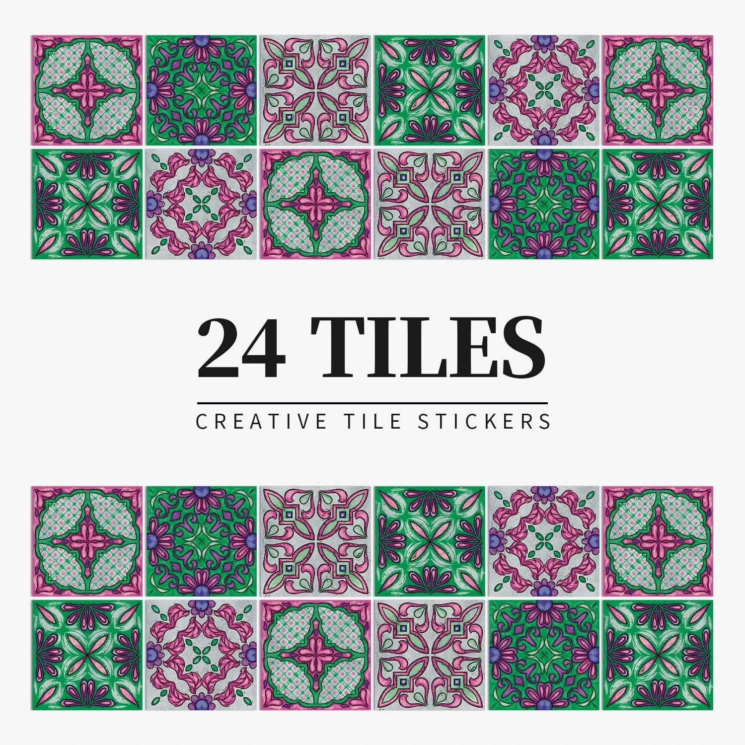 24 Miếng Dán Gạch Trang Trí Châu Âu Retro Phòng Tắm Bếp PVC - Daisan Store