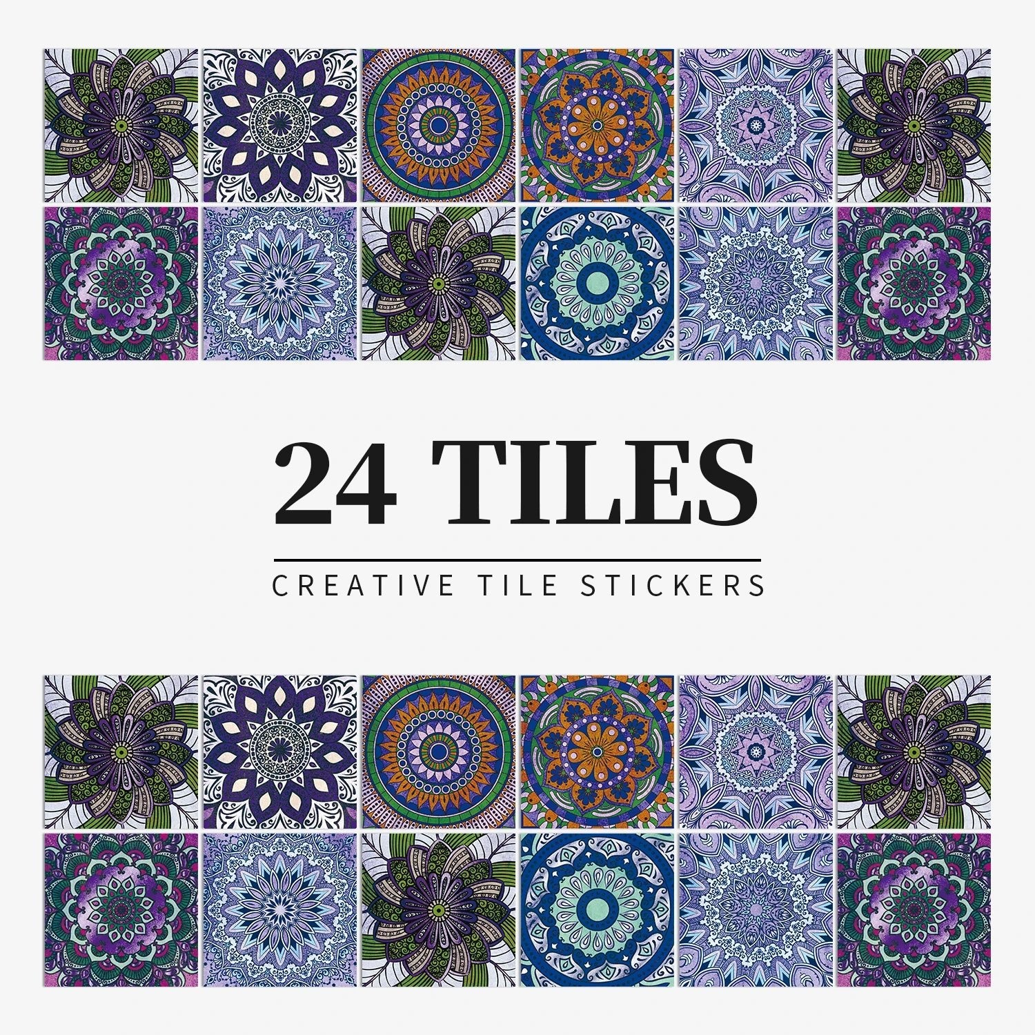 24 Miếng Dán Gạch Trang Trí Châu Âu Retro Phòng Tắm Bếp PVC - Daisan Store