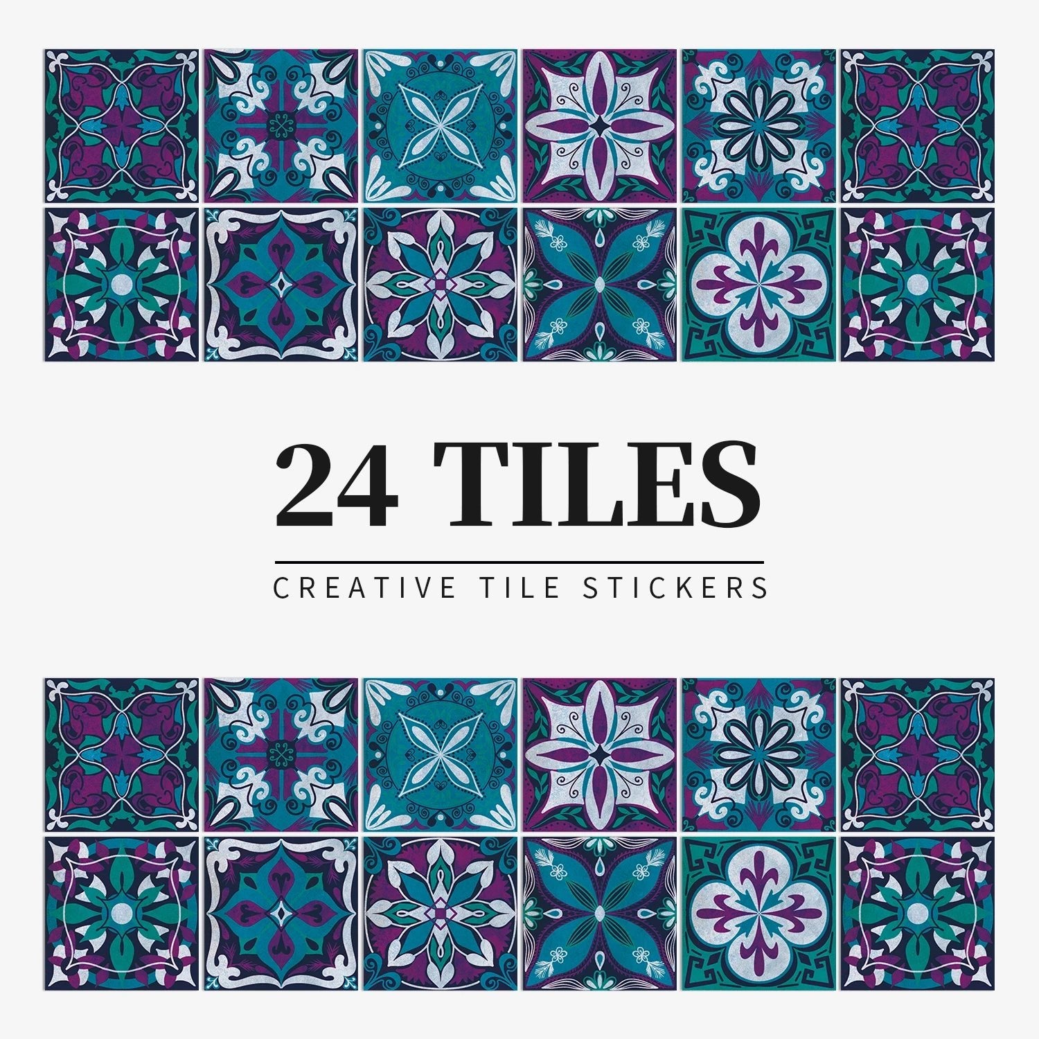 24 Miếng Dán Gạch Trang Trí Châu Âu Retro Phòng Tắm Bếp PVC - Daisan Store