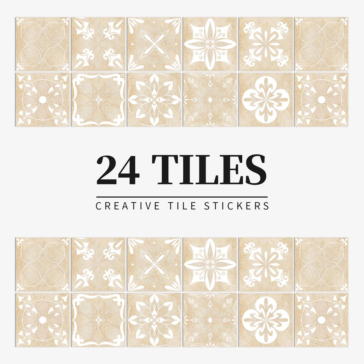 24 Miếng Dán Gạch Trang Trí Châu Âu Retro Phòng Tắm Bếp PVC - Daisan Store