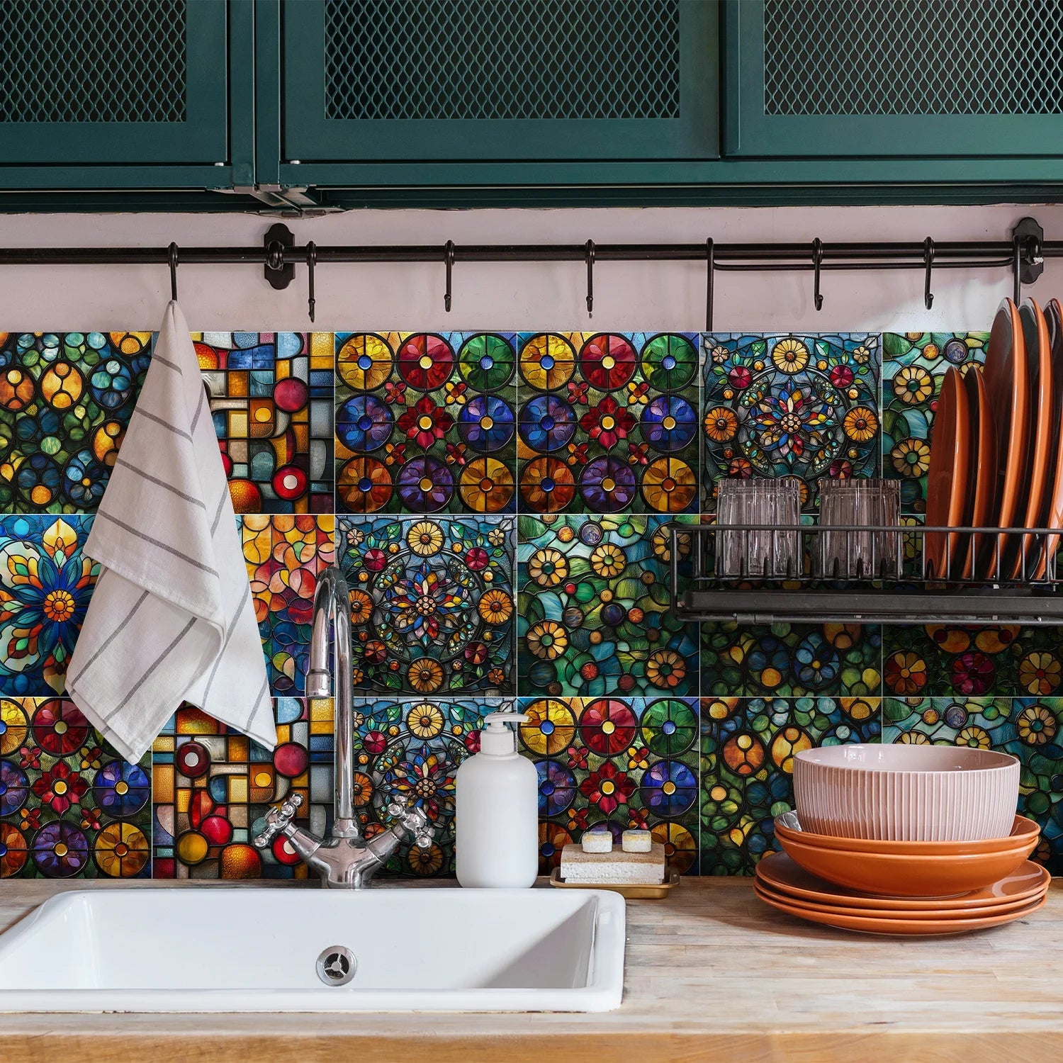 24 Miếng Dán Tường Tự Dính Chống Thấm Trang Trí Phòng Khách - Daisan Store