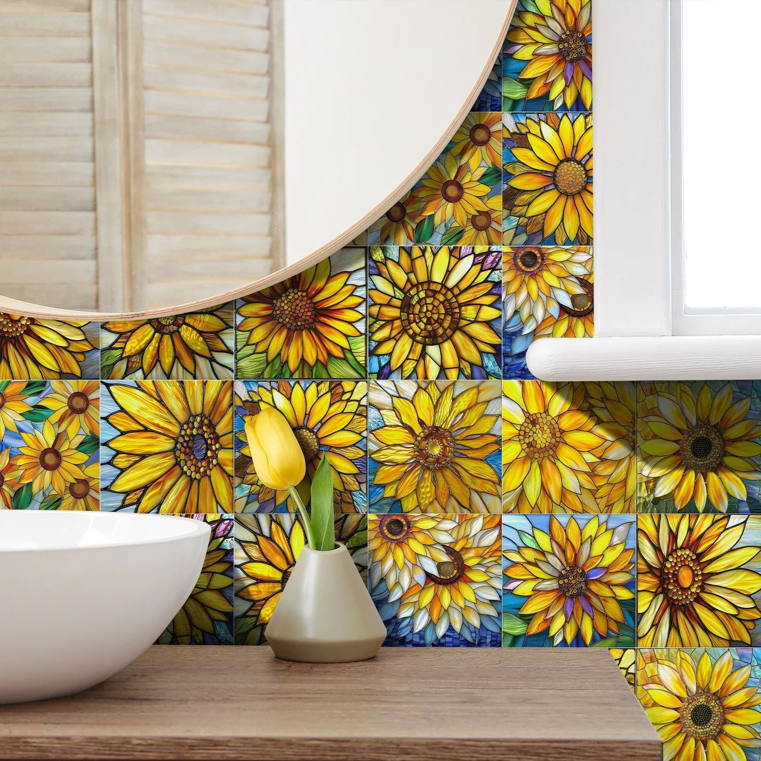 24 Miếng Dán Tường Tự Dính Chống Thấm Trang Trí Phòng Khách - Daisan Store