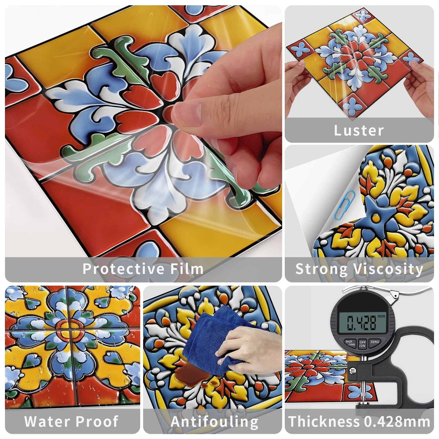 24 Miếng Dán Tường Tự Dính Chống Thấm Trang Trí Phòng Khách - Daisan Store