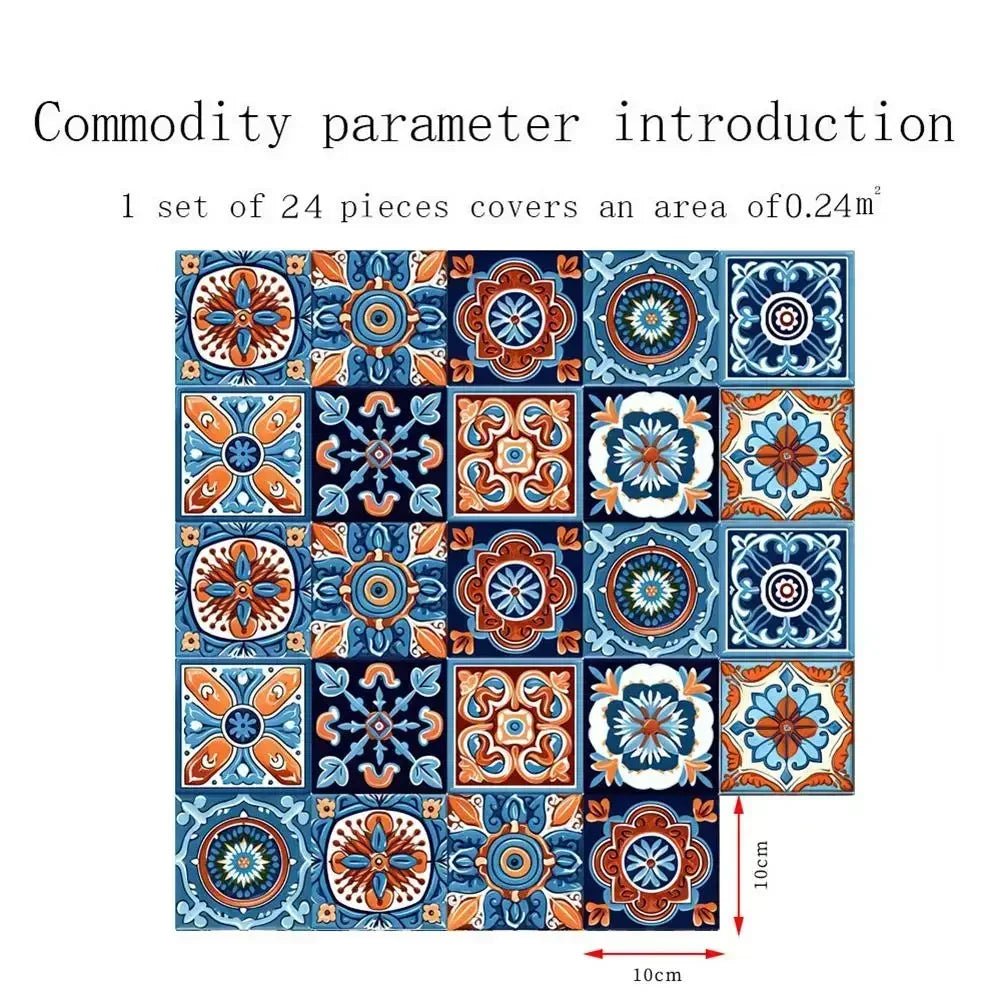 24 Miếng Gạch Dán Tường Morocco Đa Màu PVC Chống Thấm - Daisan Store