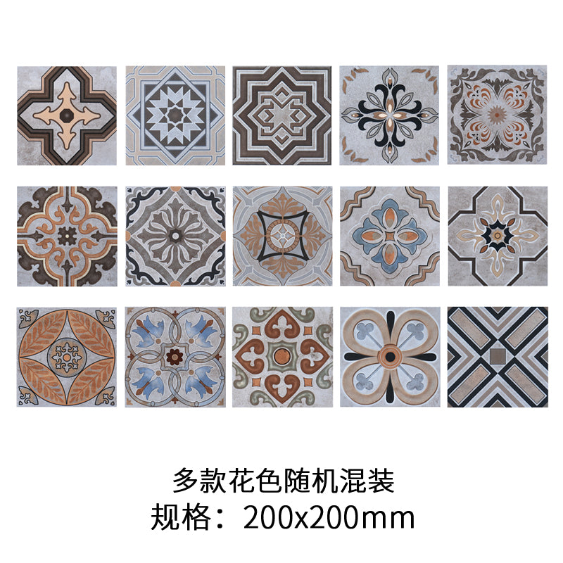 Gạch bông TQ, KT 200x200 mm, Xương Porcelain Mix màu mặt mờ mã DC36 (DC36-2V) (1,2m=30v)