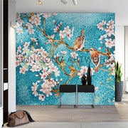 JS MFL-TR58 Gạch Ốp Tường Phòng Khách Mosaic Hoa Văn Trung Quốc, Tranh Ghép Nghệ Thuật Mosaic Thủy Tinh Thủ Công Trang Trí