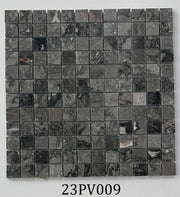 Gạch mosaic đá tự nhiên đen vân trắng 23PV009