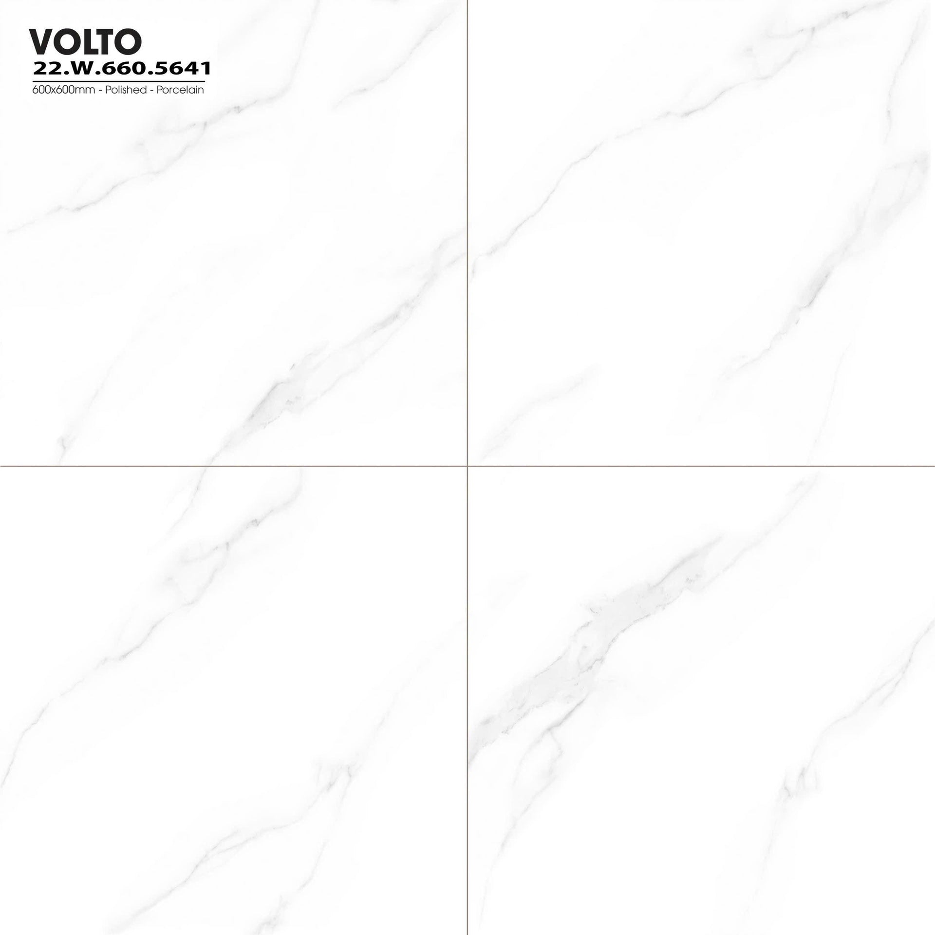 Gạch 600x600 trắng vân mây Volto 5641