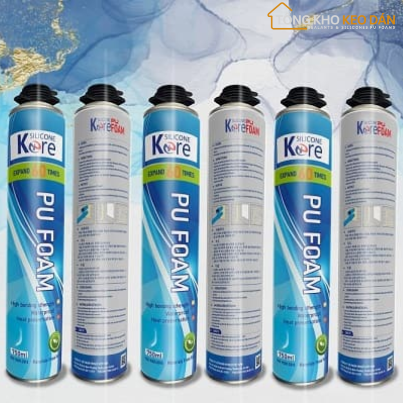 Keo Bọt PU Foam Kore Chất Lượng Cao Dùng Trong Xây Dựng Và Nội Thất