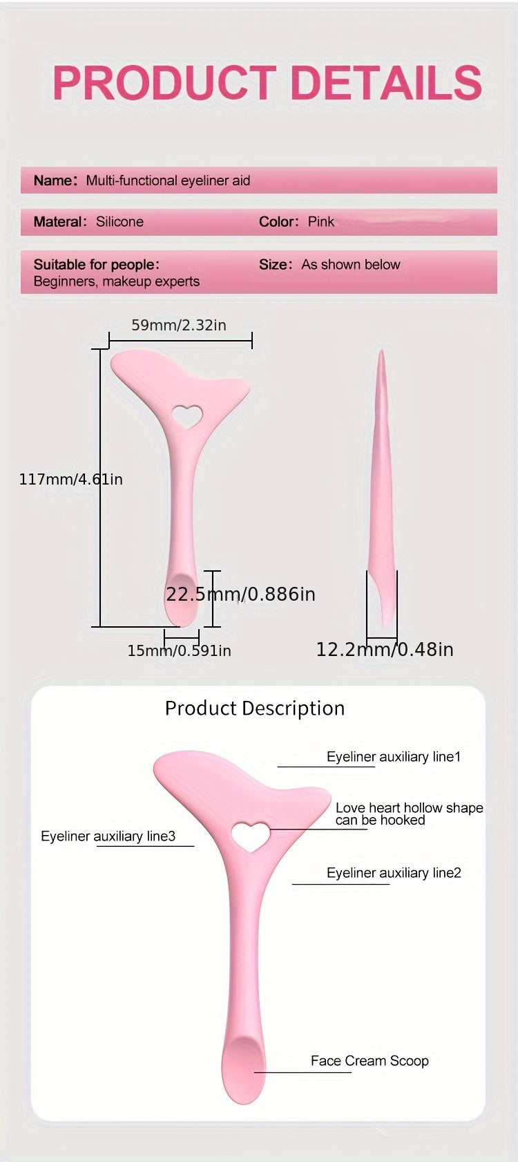 Miếng Che Kẻ Mắt Đa Năng Silicone Dễ Dùng Cho Người Mới